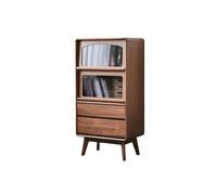 BNNP Gabinete de Bar de Vinos Industrial Librería de Madera Maciza de Nogal de 60 x 40 x 122 cm, Mesa de almacenaje Junto al sofá del salón, Mueble bajo de almacenaje.