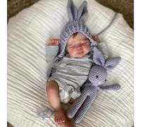 BNNPUU Muñeca Reborn realista de 19 pulgadas, hecha a mano, lavable, cuerpo de vinilo suave, muñeca de bebé recién nacido, parece un bebé real con ojos cerrados