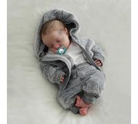 BNNPUU Reborn Muñecas de bebé para niños de 19 pulgadas hechas a mano Reborn Bebés Muñecas de bebé realistas Cuerpo de tela suave que se ve y se siente como una vida real Bebé ojos cerrados niños