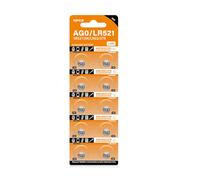 Bnojjellol 10 pilas alcalinas de botón AG0 de 1,55 V 32 mAh SR521SW LR521 SR521 AG521 S521E 521A para batería de reloj