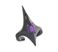 Bnojjellol Anillos punk para estilos alternativos con diseño de picos irregulares y construcción de aleación resistente para picos de larga duración, forma única, aleación ajustable, color oscuro