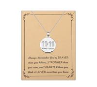 BNQL 11 11 Make a Wish Collar 11 11 Angel Numbers Collar Make a Wish Gift Joyería para mujeres y niñas, L, Acero inoxidable, Sin gemas.