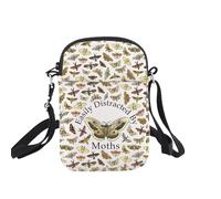 BNQL Bolsa cruzada para amantes de las polillas, regalos de entomología, bolso cruzado para insectos, fácil de distraer por polillas, bolsa de hombro