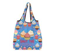 BNQL Bolsa de compras para cupcakes con texto en inglés "I Just Baked You Some Shut The Fucupcakes", plegable, reutilizable, bolsa de compras plegable