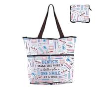 BNQL Bolsa de compras para dentistas, para dentistas, hacer del mundo un lugar mejor, una sonrisa a la vez, higienista dental, regalos para dientes, bolsas de comestibles