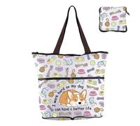 BNQL Bolsa de compras plegable para perros con texto en inglés "I Work Hard So My Dog Can Have a Better Life", regalos para dueños de perros, bolsas reutilizables para comestibles