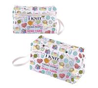 BNQL Bolsa de ganchillo para tejer con texto en inglés "I Knit So i Don't Choke People Save a Life Send Yarn Bag Yarn Storage Bags Organizador"
