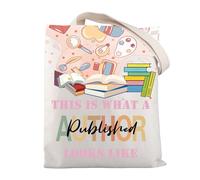 BNQL Bolsa de lona para autor publicado, regalos de autor, regalos para nuevos autores, esto es lo que parece un autor publicado