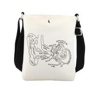 BNQL Bolso cruzado para anatomía del oído interior, regalo de audiólogo, regalo de anatomía del oído, regalo de terapeuta vestibular, regalo con dificultad auditiva, bolso bandolera