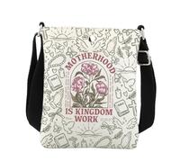 BNQL Christian Mama - Bolso cruzado cristiano para mamá, regalo para madre, maternidad es reino, versículo bíblico, bolsa de mensajero