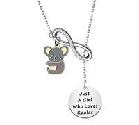 BNQL Collar con colgante de oso koala para niñas, regalo koala para los amantes de koala Just a Girl Who Loves Koalas, acero inoxidable, Acero inoxidable