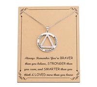 BNQL Collar con símbolo AA, regalo de convalecencia, joya de oración serenidad, regalo inspirado AA, acero inoxidable