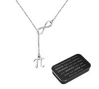 BNQL Collar con Símbolo de Pi, Colgante para Profesor de Matemáticas, Regalo con You Are Braver Stronger Smarter Than You Think Joyero