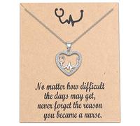 BNQL, Collar regalo para enfermera con estetoscopio, collar con corazón, joyas para enfermera, regalos inspiradores para colegas, estudiantes, regalo de graduación, acero inoxidable