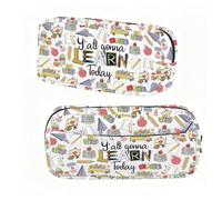 BNQL Estuche para lápices para profesores, regalo para maestros, regalos de enseñanza, organizador de artículos de papelería para profesores con texto en inglés "Y'all Gonna Learn Today Teachers"