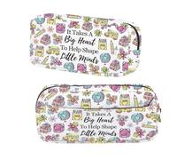 BNQL Estuche para lápices para profesores, regalos de agradecimiento para profesores, se necesita un gran corazón para ayudar a dar forma a Little Minds Teachers Bolsa de papelería