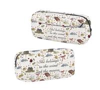 BNQL Estuche para lápices romántico, con texto en inglés "She Belongs to The Wind and The Moors"