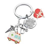 BNQL Llavero de ambulancia, regalo de ambulancia, regalo de conductor de ambulancia, regalo de técnico médico de emergencia, regalo de enfermera, llavero emt