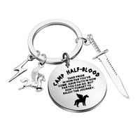 BNQL Llavero de media sangre, regalo de caballo de sangre de Percy Jackson, regalos inspirados en la película Percy Jackson, regalos para fanáticos de Percy, llavero de caballo, Llavero de media