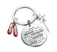 BNQL Llavero de regalo de Wizard Oz Dorothy Ruby, regalo inspirado en el mago Oz llavero rojo rubí zapatilla llavero Dorothy joyería regalo para fans, Large, Acero inoxidable