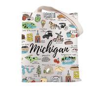 BNQL Michigan - Bolsa de mano para regalos del estado de Michigan, regalos de Michigan, regalos de viaje de Michigan, bolsa de hombro para vacaciones en Michigan