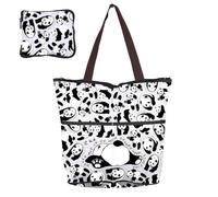 BNQL Panda - Bolsa de compras plegable para amantes de los animales, regalos para amantes de los animales, nunca te rindas a los sueños, sigue durmiendo, bolsas reutilizables para comestibles