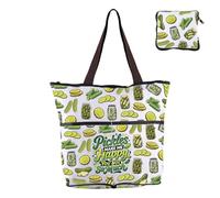 BNQL Pickle - Bolsa de compras reutilizable para los amantes de los pepinillos, Pickles Make Me Happy You Not So Much Pickles, bolsa plegable para comestibles