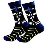 BNQL Pilot Gifts Trust Me I'm a Pilot - Calcetines de aviación, regalos de timón izquierdo, calcetines de timón derecho, regalos temáticos de aviación, 1 par 27 RL, L