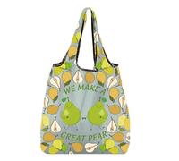 BNQL We Make a Great Pear - Bolsa de la compra para parejas, regalos de amor, para San Valentín, plegables, reutilizables, bolsas de poliéster con forma de pera