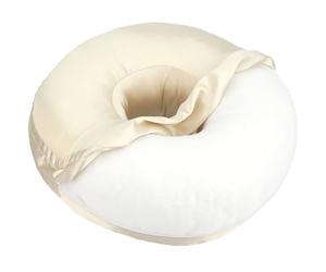 BNRendles Almohada de satén para piercing de oreja, funda extraíble, almohada de lujo con agujeros para las orejas, para el dolor de oído, para personas que duermen de lado, lavables, almohadas de