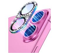 BNREOZA 1 Piece Mobile Phone Camera Protector, Lens Protector, Glitter Rhinestone Diamond Lens Cover, Anti-scratch HD Tempered Glass Camera Protection, for iPhone 16/iPhone 16 PLUS, Full Case