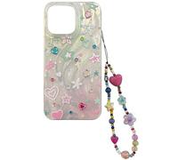 BNREOZA 1 Pieza de plata transparente purpurina caso del teléfono, amor estrellas caso del teléfono, silicona TPU caso del teléfono, pegatinas de bricolaje,compatible con el iPhone 16 PRO caso