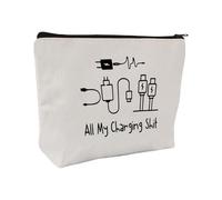 BNREOZA 1 Pieza Divertida Bolsa de Cosméticos Recargable, Citas de Ánimo, Bolsa de Cosméticos Multiusos, Estuche de Lona, Artículos de Baño Divertida Bolsa de Viaje con Cremallera Regalos Escolares