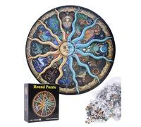 BNREOZA 1 pieza Puzzle del círculo del zodiaco, 1000 piezas, rompecabezas de forma irregular, rompecabezas educativo, rompecabezas creativo para adultos, rompecabezas juego de fichas, rompecabezas