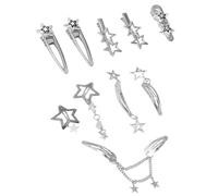 BNREOZA 10 Pcs Y2K Star Hair Clips Clips de pelo de plata, de las mujeres Kawaii Punk Style Star Metal Hair Clips, Y2K Fiesta, Concierto y accesorios para el cabello todos los días