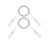 BNREOZA 2 piezas de cuerda de alambre de acero ajustable suspensión, 1,5 mm de cuerda de acero inoxidable con bucle y gancho de suspensión de cuerda, de acero inoxidable cuadro cordón cortina colgante