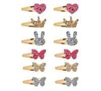 BNREOZA 6 Pares Cute Star Hair Clips, Glitter Fashion Hair Clips, Metal Hair Clips for Girls, Snap Hair Clips, Styling Y2k Ladies Girls Party Birthday Gifts