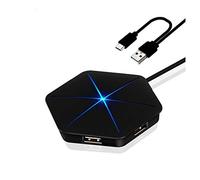 bns7fapq 6 Port USB2.0 Hub 1m Cable Splitter with TF SD Card Reader Cool Light Charging USB 2.0 3.0 Hub for Multi-Device Desktop Laptop