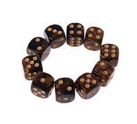 bnsggl 10 piezas 16 mm resina D6 puntos negros dorados bordes redondos KTV club nocturno Entert