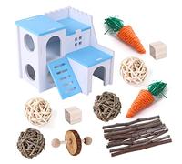 bnsggl 11 juguetes para hámster, jaula de loro, juguete para colgar, bolas de ratán, juguete masticable, accesorios para jaula de pájaros, juguetes masticables para mascotas