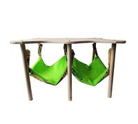 bnsggl Bonita cama colgante para mascotas, diseño de loro, hamaca colorida para mascotas, cómoda cama de doble capa con plataforma de madera