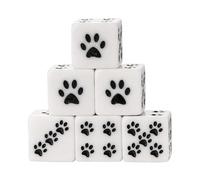 bnsggl Cubo De Seis Caras Con Esquinas Cuadradas Paquete A Granel Con 6 Dados De 16 mm Con Dibujos Animados Y Punto De Pata Para Adultos Y Niños