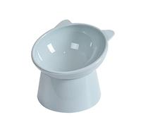 bnsggl Cuenco para gatos y perros, cuencos elevados para alimentos y agua con soporte elevado, cuenco de alimentación para mascotas, sin derrames, inclinado de 45°, color azul/verde