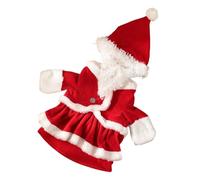 bnsggl Disfraz de Papá Noel y sombrero para mascotas, disfraz de fiesta para mascotas con sombrero de Papá Noel, accesorios para fotos de perro y gatos