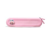 bnsggl Estuche para lápices, bonito soporte para bolígrafos de dibujos animados, con cremallera, estuche de silicona para niñas, Polvo de flor de cerezo, Estuches