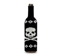 bnsggl Funda para botella de vino de Halloween, calabaza, calavera, arañas, tejer, bolsas de vino, decoración, reutilizable, funda para botella, decoración de mesa de bruja, b