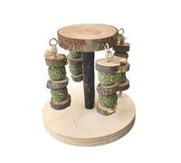 bnsggl Jaula de roedores de juguete para aperitivos, bola de hierba natural, moler molar, juguete para jerbos, ratones, animales pequeños