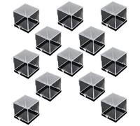 bnsggl Juego de 12 cajas expositoras transparentes multifuncionales para piedras preciosas y muestras con diseños resistentes