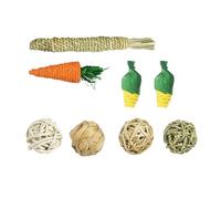 bnsggl Juguete masticable para hámsteres, hierba natural, juguete de molienda para animales pequeños, suministros para mascotas