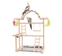 bnsggl Parrots Bird Gym Playstand Set de madera para periquitos y periquitos de juguete para pájaros pequeños y cacatúas